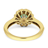 Round Flower Vintage Style Gold Ring