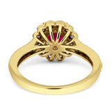Round Flower Vintage Style Gold Ring
