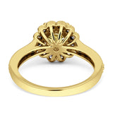 Round Flower Vintage Style Gold Ring