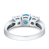 Three Stone Round CZ Gold Ring