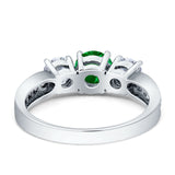 Three Stone Round CZ Gold Ring