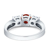 Three Stone Round CZ Gold Ring