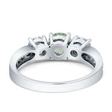 Three Stone Round Gold Ring