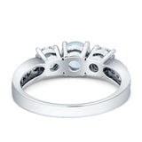 Three Stone Round CZ Gold Ring