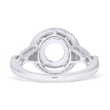 Round Halo Twisted Split Shank Diamond Ring