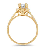 Round Halo Diamond Gold Ring