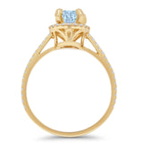 Round Halo Diamond Gold Ring
