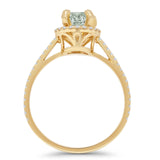 Round Halo Diamond Gold Ring