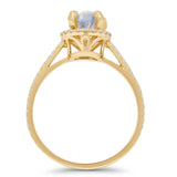 Round Halo Diamond Gold Ring