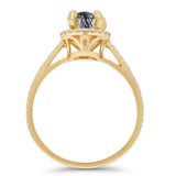 Round Halo Diamond Gold Ring