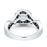 Round Halo Split Shank Infinity Twisted Gold Ring