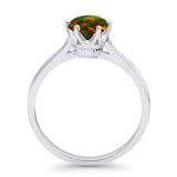 Round Lab Created Black Opal Solitaire Gold Ring
