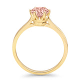Round Morganite CZ Solitaire Gold Ring