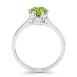 Round Peridot CZ Solitaire Gold Ring
