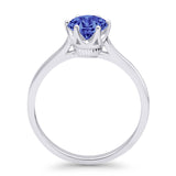 Round Tanzanite CZ Solitaire Gold Ring