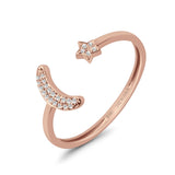 Moon & Star Celestial Diamond Ring