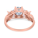 Art Deco Round Natural Stone Floral Ring