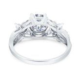 Art Deco Round Natural Stone Floral Ring