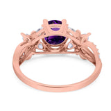 Art Deco Round Natural Stone Floral Ring