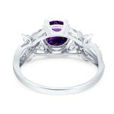 Art Deco Round Natural Stone Floral Ring