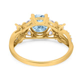 Art Deco Round Natural Stone Floral Ring