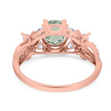 Art Deco Round Natural Stone Floral Ring