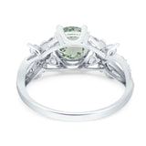 Art Deco Round Natural Stone Floral Ring