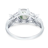 Art Deco Round Natural Stone Floral Ring