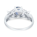 Art Deco Round Natural Stone Floral Ring