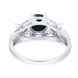 Art Deco Round Natural Stone Floral Ring