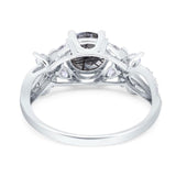 Art Deco Round Natural Stone Floral Ring