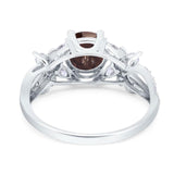 Art Deco Round Natural Stone Floral Ring