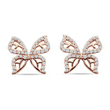 Butterfly Stud Earring Cubic Zirconia 925 Sterling Silver