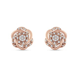 Floral Cluster Stud Earring Cubic Zirconia 925 Sterling Silver