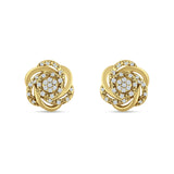 Floral Cluster Stud Earring Cubic Zirconia 925 Sterling Silver