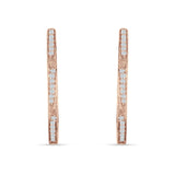Round Twisted Huggie Hoop Earring Cubic Zirconia 925 Sterling Silver
