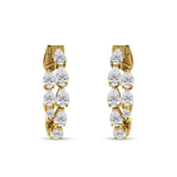Pear Teardrop Cubic Zirconia Huggie Hoop Earring 925 Sterling Silver