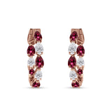Pear Teardrop Cubic Zirconia Huggie Hoop Earring 925 Sterling Silver