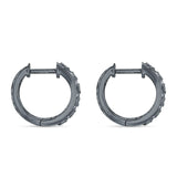 Art Deco Round Filigree Hoop Earring Cubic Zirconia 925 Sterling Silver