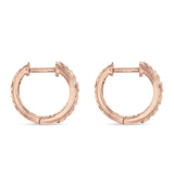 Art Deco Round Filigree Hoop Earring Cubic Zirconia 925 Sterling Silver