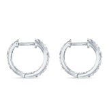 Art Deco Round Filigree Hoop Earring Cubic Zirconia 925 Sterling Silver