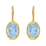Oval Solitaire Drop Dangle Leverback Earring Cubic Zirconia 925 Sterling Silver