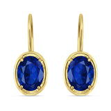 Oval Solitaire Drop Dangle Leverback Earring Cubic Zirconia 925 Sterling Silver