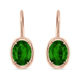 Oval Solitaire Drop Dangle Leverback Earring Cubic Zirconia 925 Sterling Silver