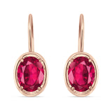 Oval Solitaire Drop Dangle Leverback Earring Cubic Zirconia 925 Sterling Silver