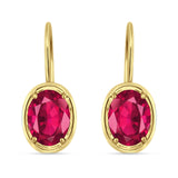 Oval Solitaire Drop Dangle Leverback Earring Cubic Zirconia 925 Sterling Silver