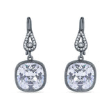 Cushion Drop Dangle Pear Fishhook Earring Cubic Zirconia 925 Sterling Silver