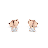 Marquise Cubic Zirconia Stud Earring Push Back 925 Sterling Silver
