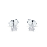 Marquise Cubic Zirconia Stud Earring Push Back 925 Sterling Silver