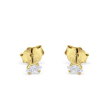 Marquise Cubic Zirconia Stud Earring Push Back 925 Sterling Silver